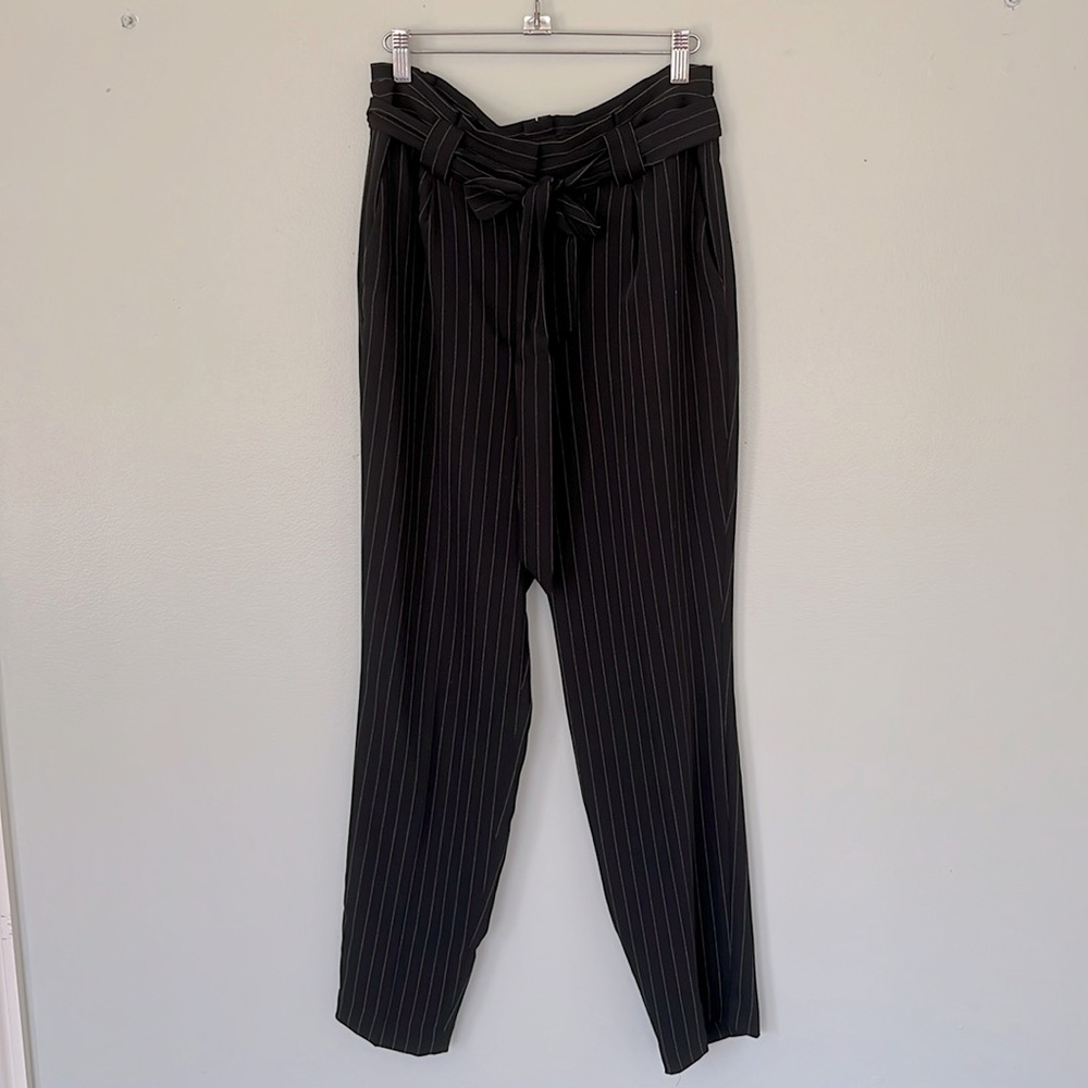 Exspress Paper Bag Stripped Ankle Pants - Picture 2 of 11